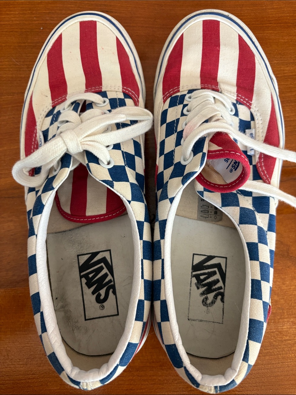 Vans USA Checkerboard & Striped Red and Blue style 95 - Picture 6 of 6